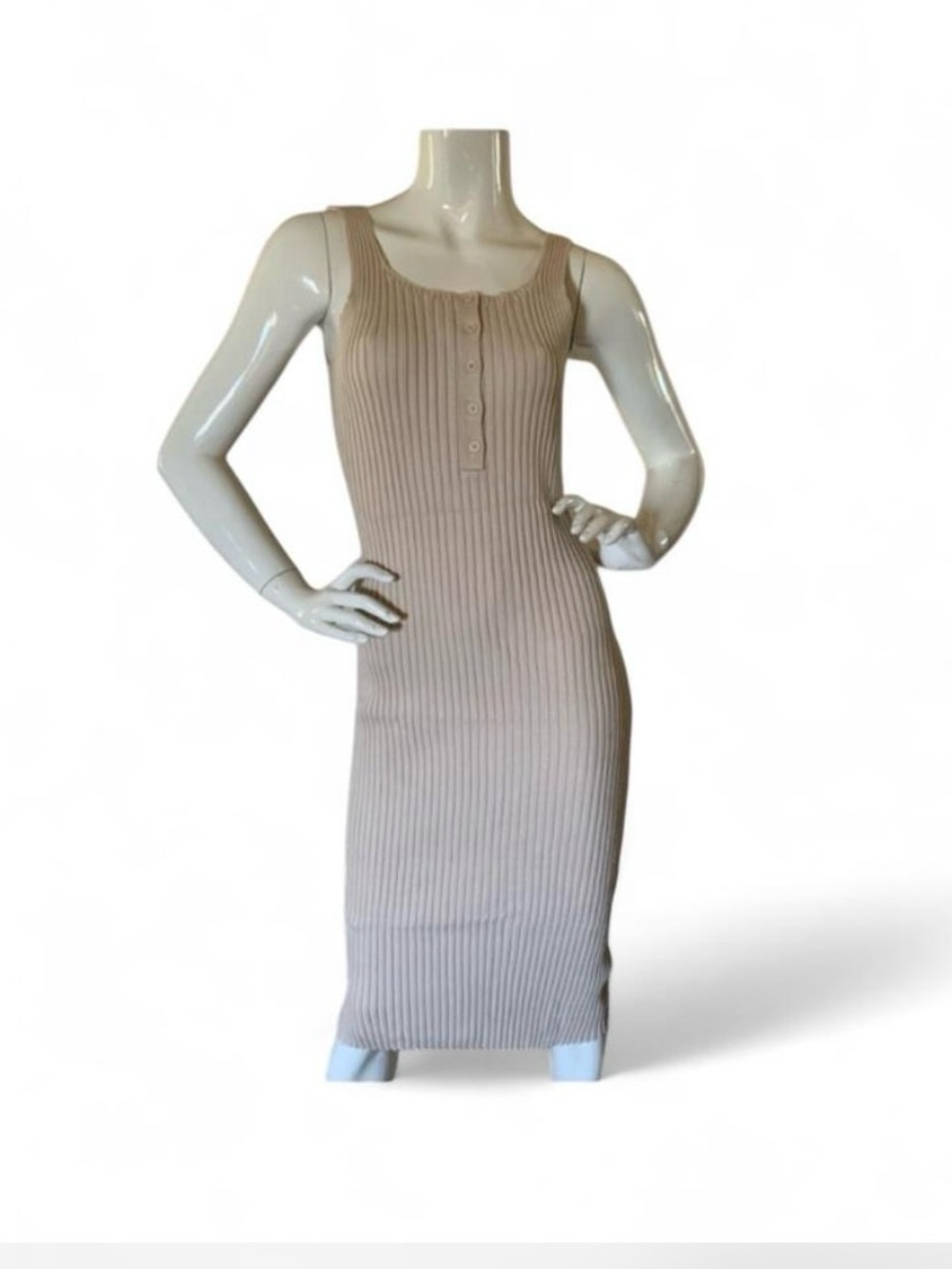 Mono B Beige maxi bodycon dress